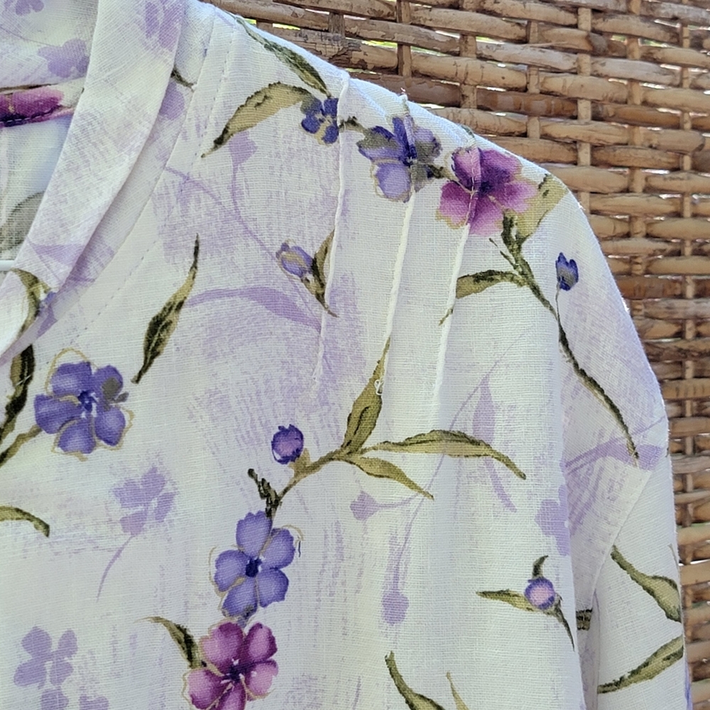 Floral Linen Shirt by Basic Threads - Picture 14 of 16